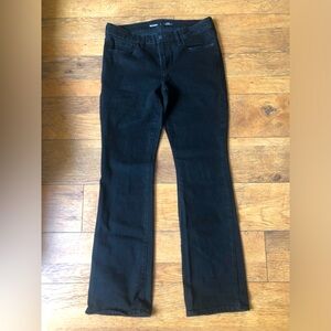 One Navy black denim jeans mid-rise boot-cut size 8